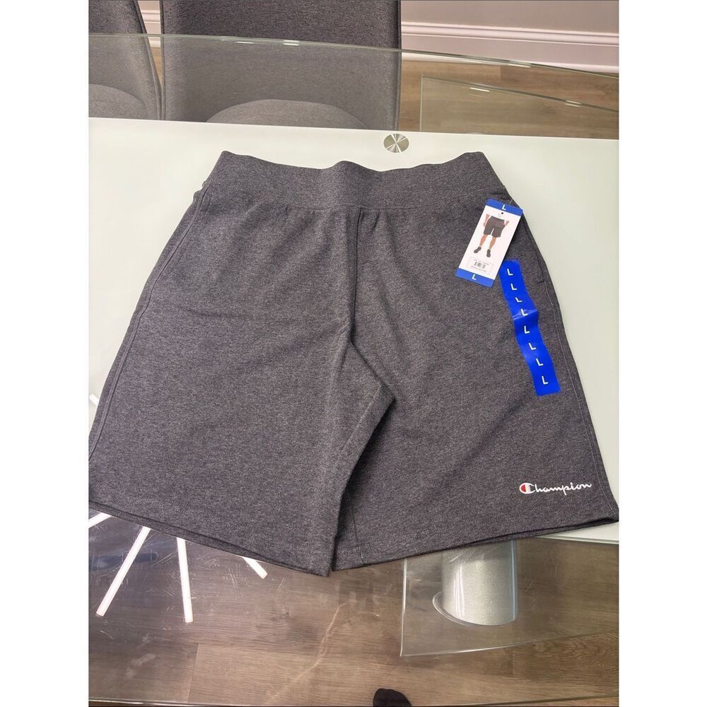 Champion Men’s Dark Heather Gray Athletic Shorts elastic, and drawstring L
